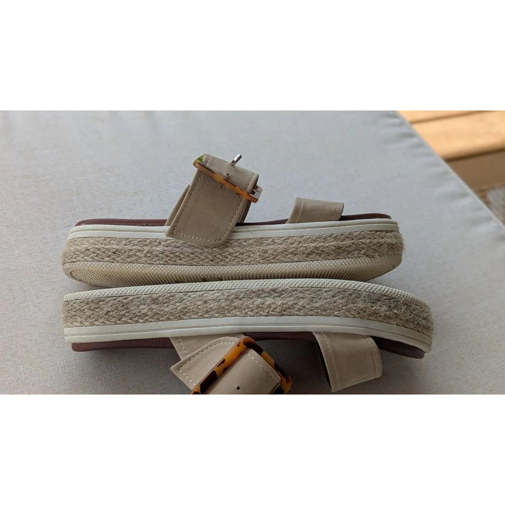 Women's MIA Beige Brown Platform Espadrille Sandals US 7
